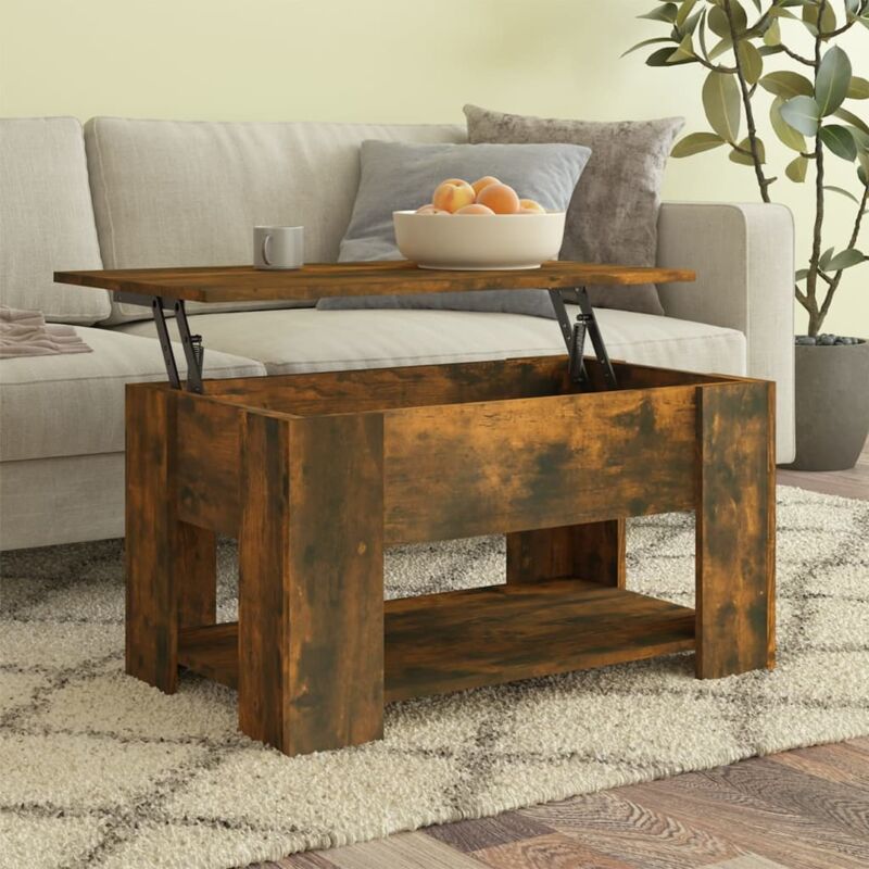 foto del prodotto vidaxl tavolino da salotto rovere fumo 79x49x41cm in legno multistrato