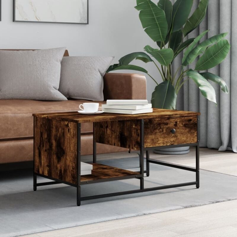 foto del prodotto vidaxl tavolino da salotto rovere fumo 85,5x51x45 cm legno multistrato
