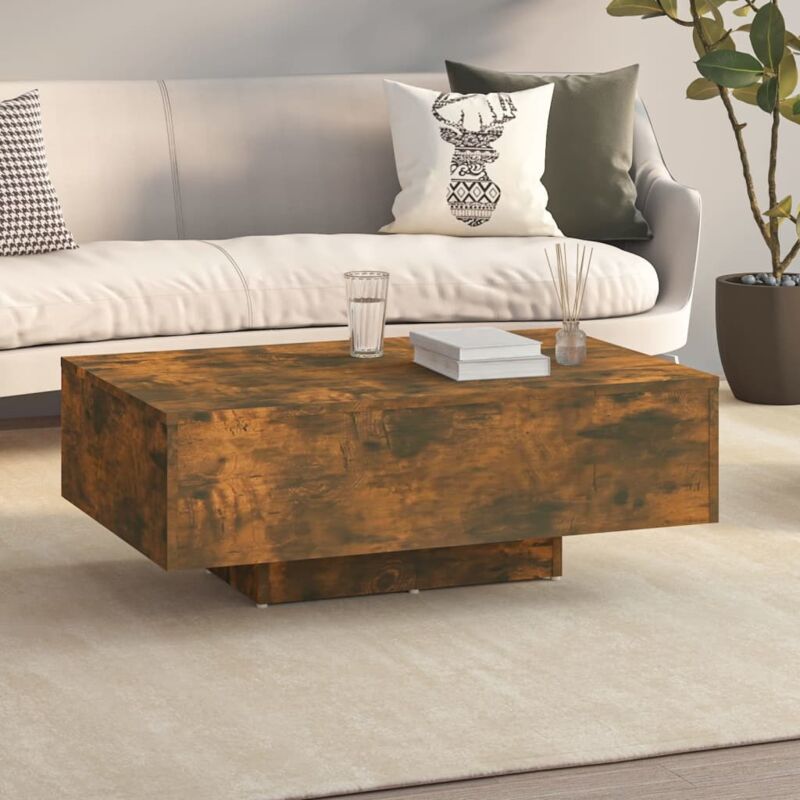 foto del prodotto vidaxl tavolino da salotto rovere fumo 85x55x31cm in legno multistrato