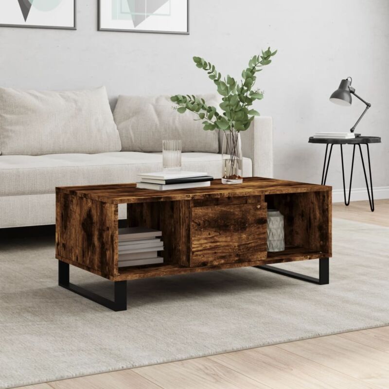 foto del prodotto vidaxl tavolino da salotto rovere fumo 90x50x36,5 cm legno multistrato