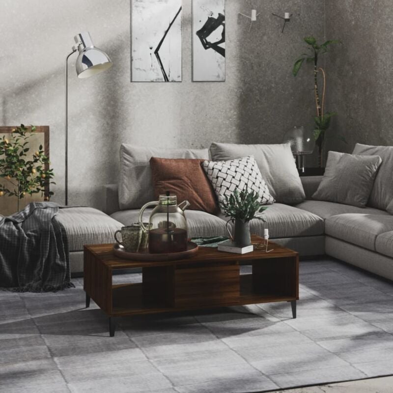 foto del prodotto vidaxl tavolino da salotto rovere marrone 103,5x60x35cm in truciolato