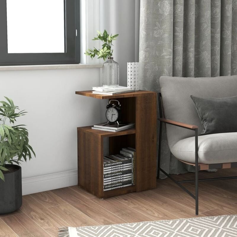 foto del prodotto vidaxl tavolino da salotto rovere marrone 36x30x56cm legno multistrato
