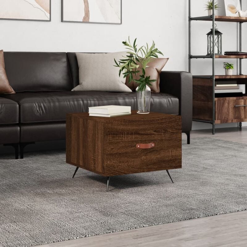 foto del prodotto vidaxl tavolino da salotto rovere marrone 50x50x40cm legno multistrato