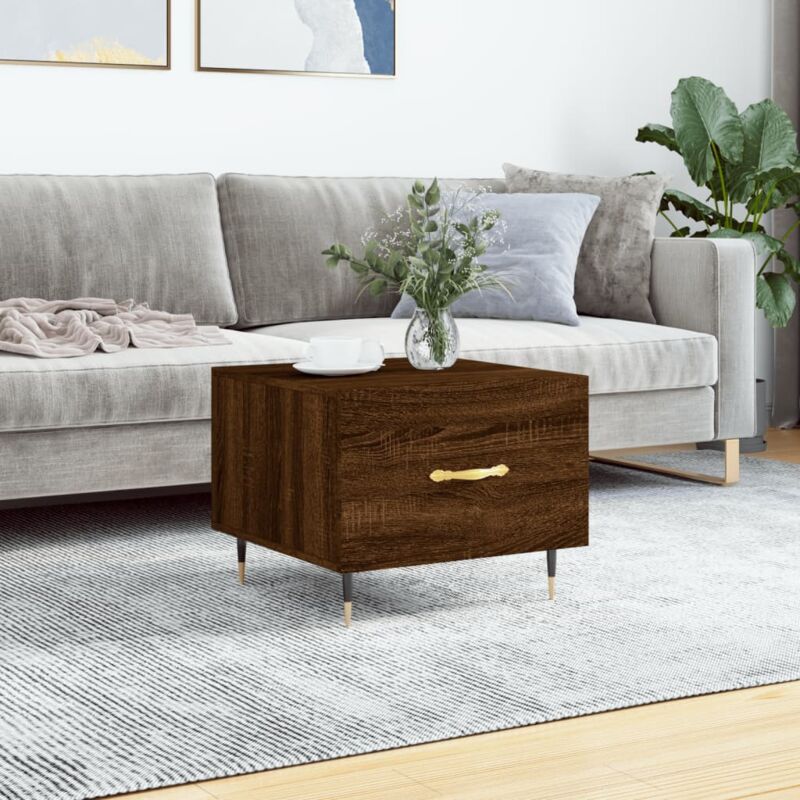 foto del prodotto vidaxl tavolino da salotto rovere marrone 50x50x40cm legno multistrato