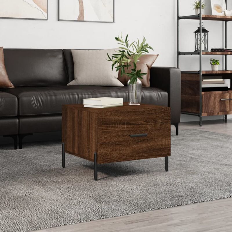 foto del prodotto vidaxl tavolino da salotto rovere marrone 50x50x40cm legno multistrato
