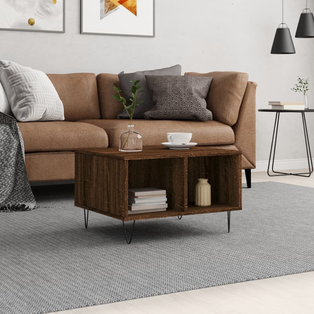 foto del prodotto vidaxl tavolino da salotto rovere marrone 60x50x36,5 cm in multistrato