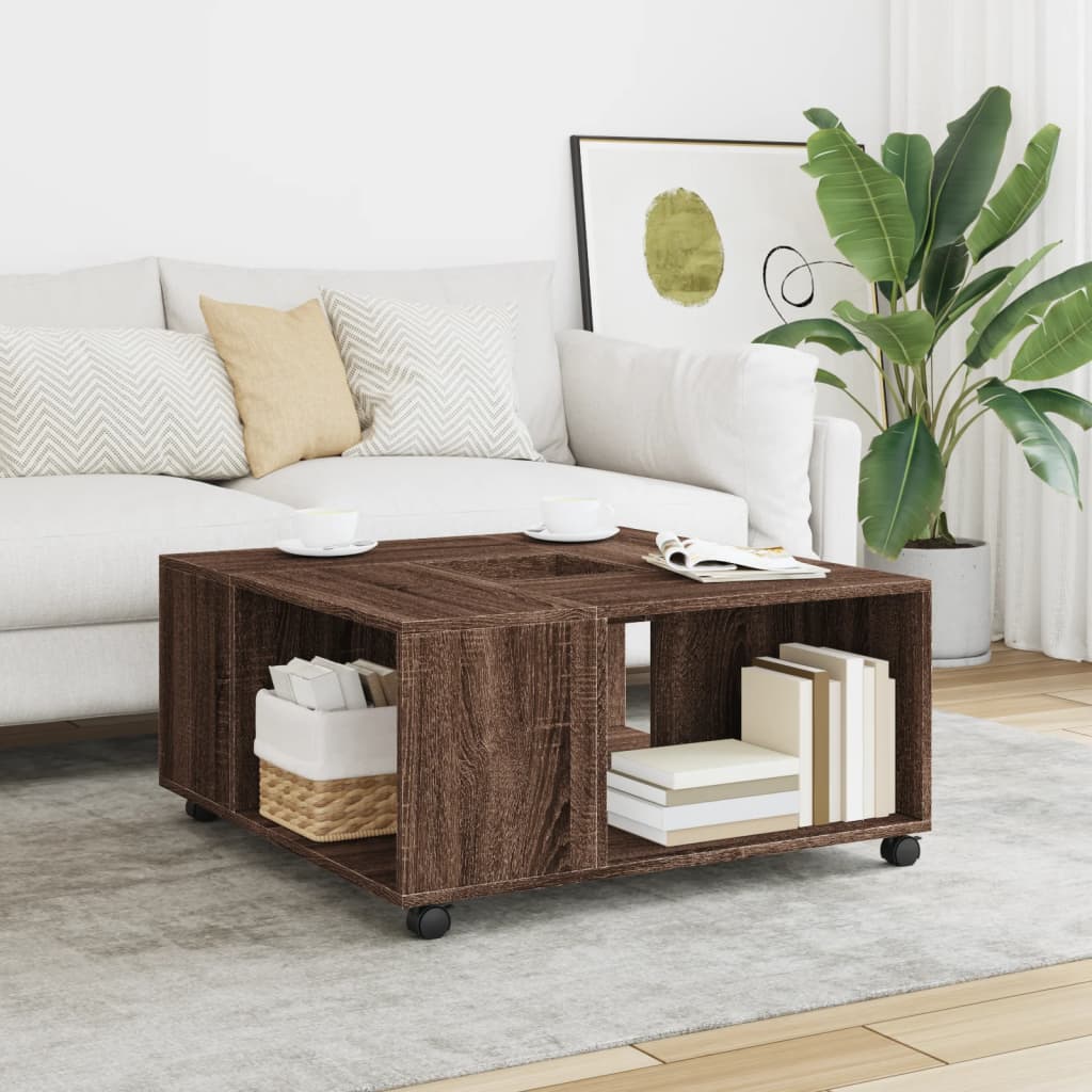 foto del prodotto vidaxl tavolino da salotto rovere marrone 80x80x40cm legno multistrato