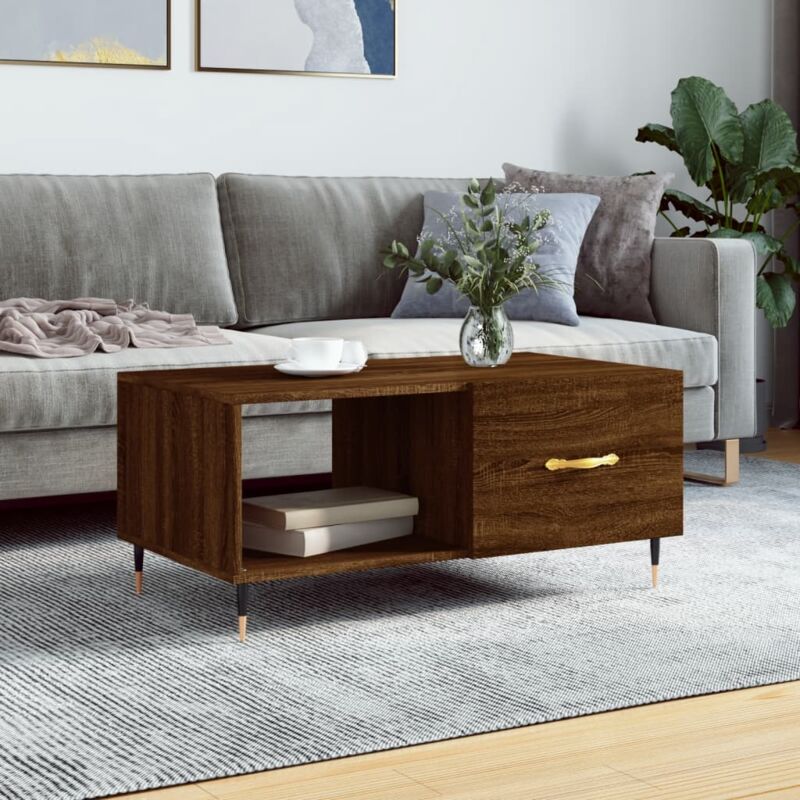 foto del prodotto vidaxl tavolino da salotto rovere marrone 90x50x40cm legno multistrato