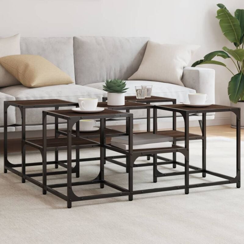 foto del prodotto vidaxl tavolino da salotto rovere marrone 91x91x40cm legno multistrato