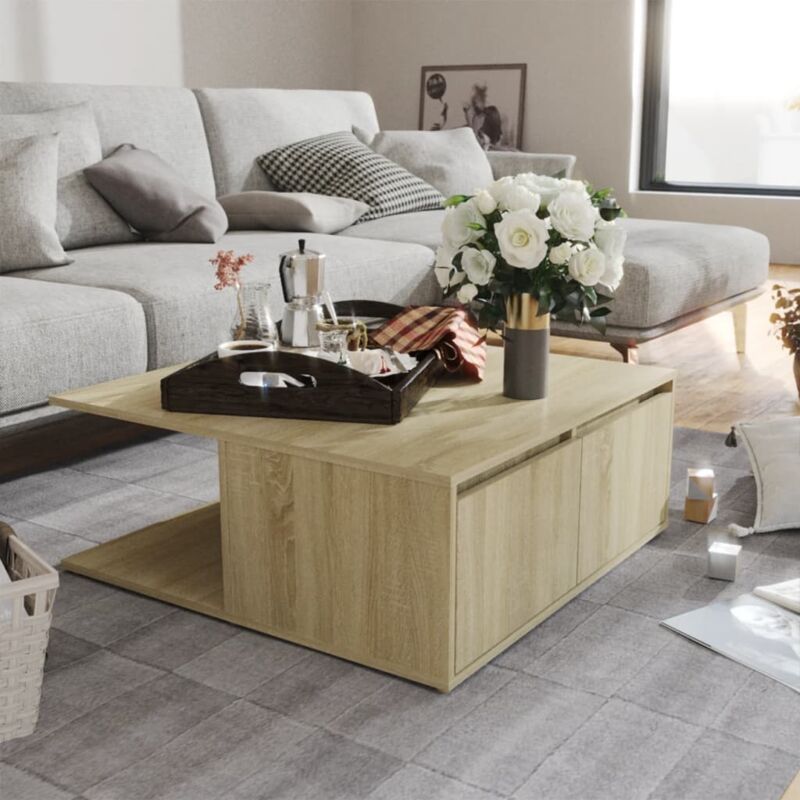 foto del prodotto vidaxl tavolino da salotto rovere sonoma 80x80x31 cm legno multistrato