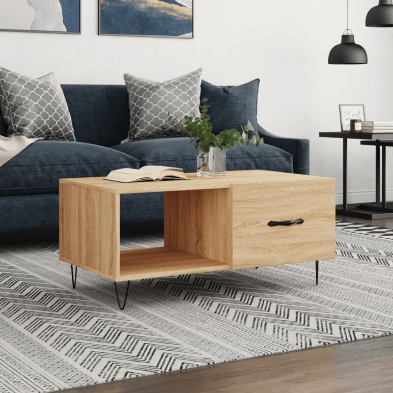 foto del prodotto vidaxl tavolino da salotto rovere sonoma 90x50x40 cm legno multistrato