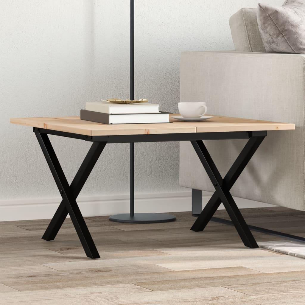 foto del prodotto vidaxl tavolino da salotto telaio a x 60x60x40 cm legno pino e acciaio