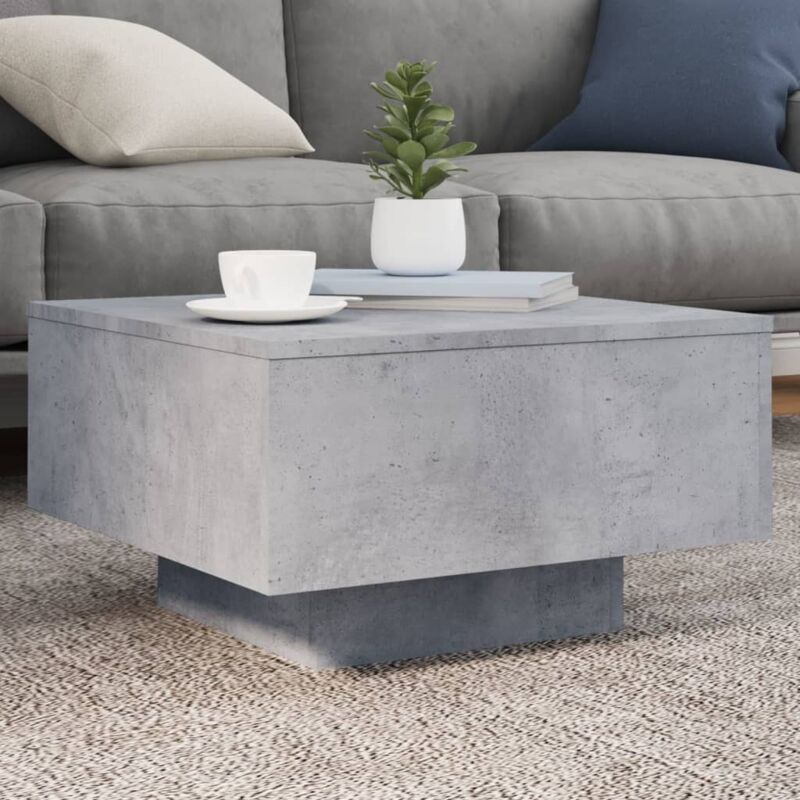 foto del prodotto vidaxl tavolino da soggiorno con luci led grigio cemento 55x55x31 cm