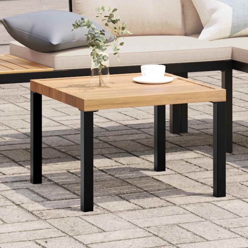 foto del prodotto vidaxl tavolino giardino nero 55x55x39,5cm acciaio verniciato polvere