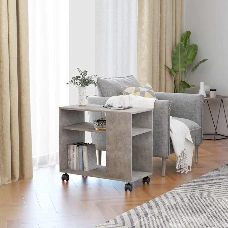 foto del prodotto vidaxl tavolino grigio cemento 70x35x55 cm in legno multistrato