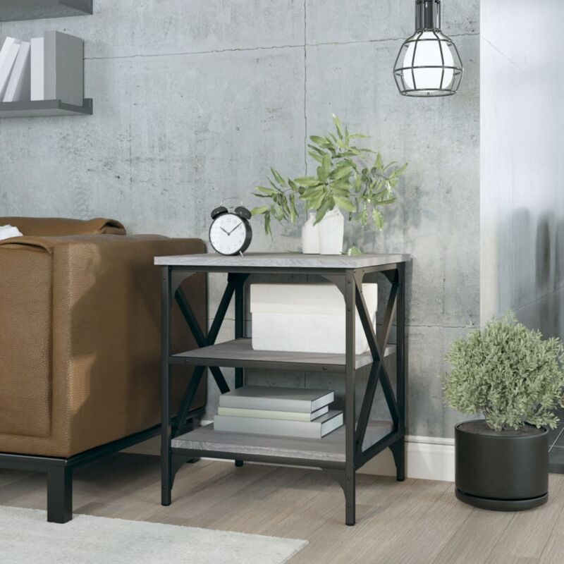 foto del prodotto vidaxl tavolino grigio sonoma 40x42x50 cm in legno multistrato
