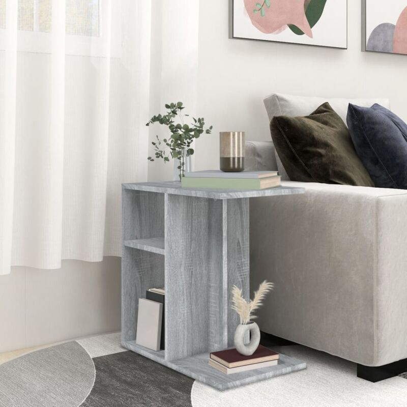 foto del prodotto vidaxl tavolino grigio sonoma 50x30x50 cm legno multistrato