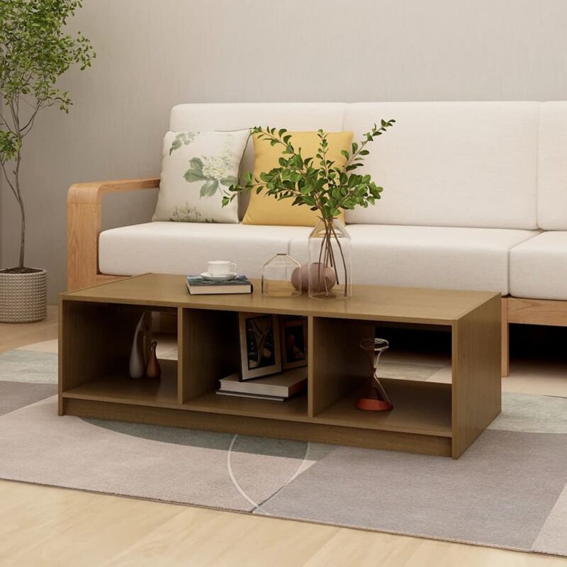 foto del prodotto vidaxl tavolino ideale per salotto o studio con 3 scomparti aperti in legno vari colori colore marrone scuro