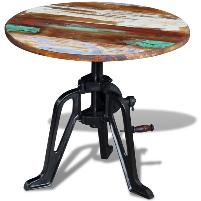foto del prodotto vidaxl tavolino in legno massello anticato e ghisa 60x 42 63 cm