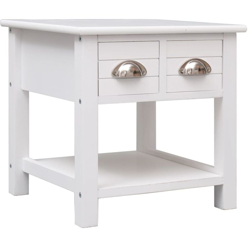 foto del prodotto vidaxl tavolino laterale bianco 40x40x40 cm in legno di paulownia