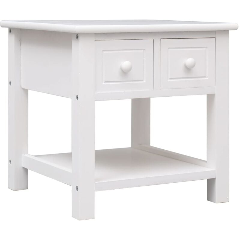 foto del prodotto vidaxl tavolino laterale bianco 40x40x40 cm in legno di paulownia