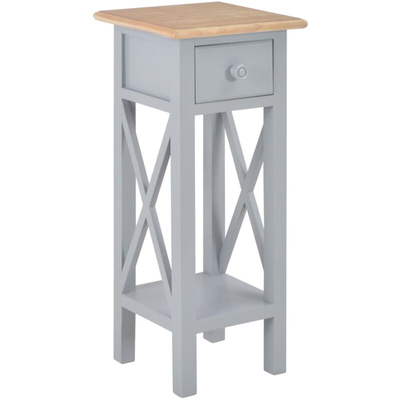 foto del prodotto vidaxl tavolino laterale grigio 27x27x65,5 cm in legno