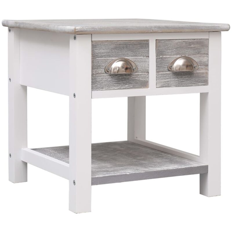foto del prodotto vidaxl tavolino laterale grigio 40x40x40 cm in legno di paulownia