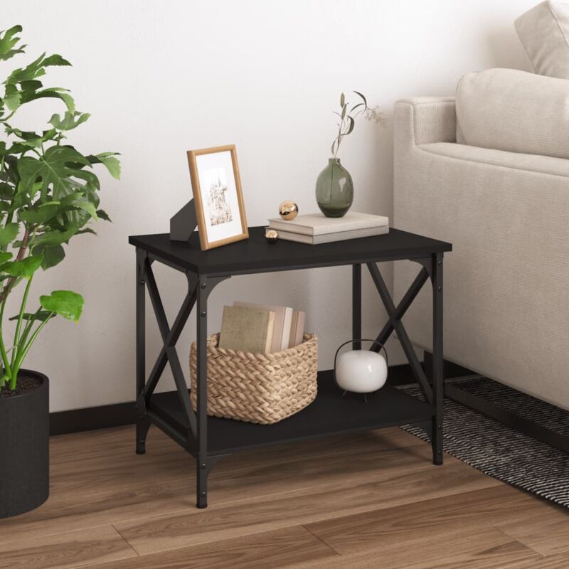 foto del prodotto vidaxl tavolino nero 55x38x45 cm in legno multistrato
