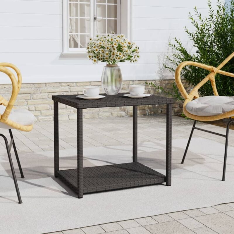 foto del prodotto vidaxl tavolino nero 55x45x49 cm in polyrattan