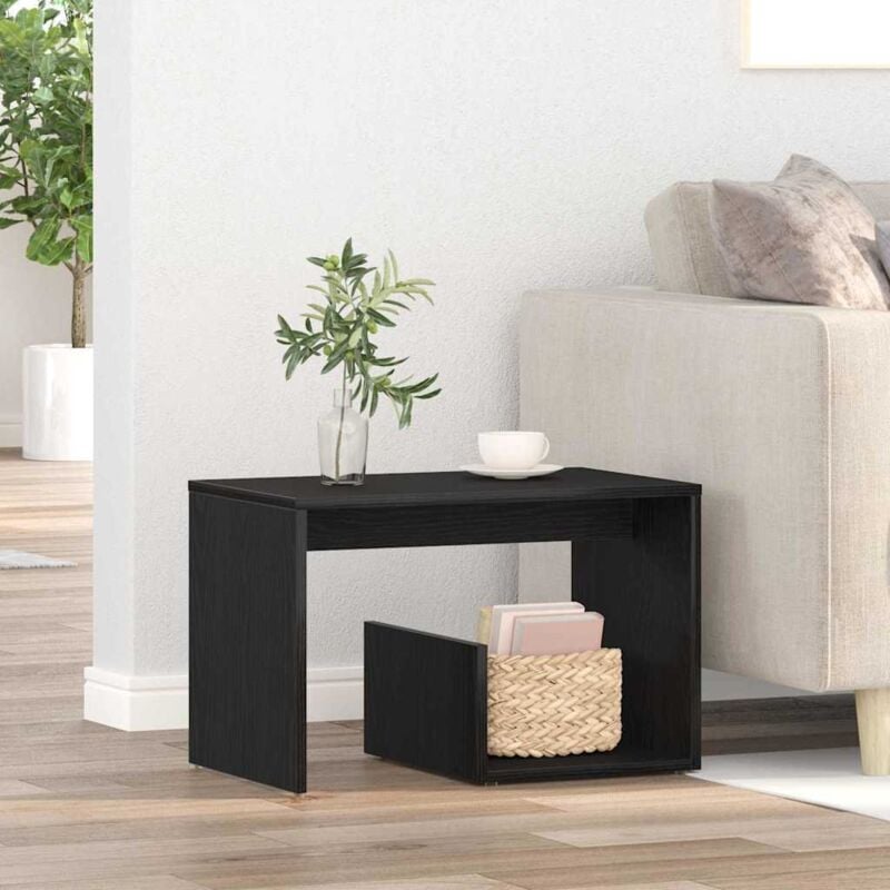 foto del prodotto vidaxl tavolino nero rovere 59x36x38 cm legno ingegnerizzato