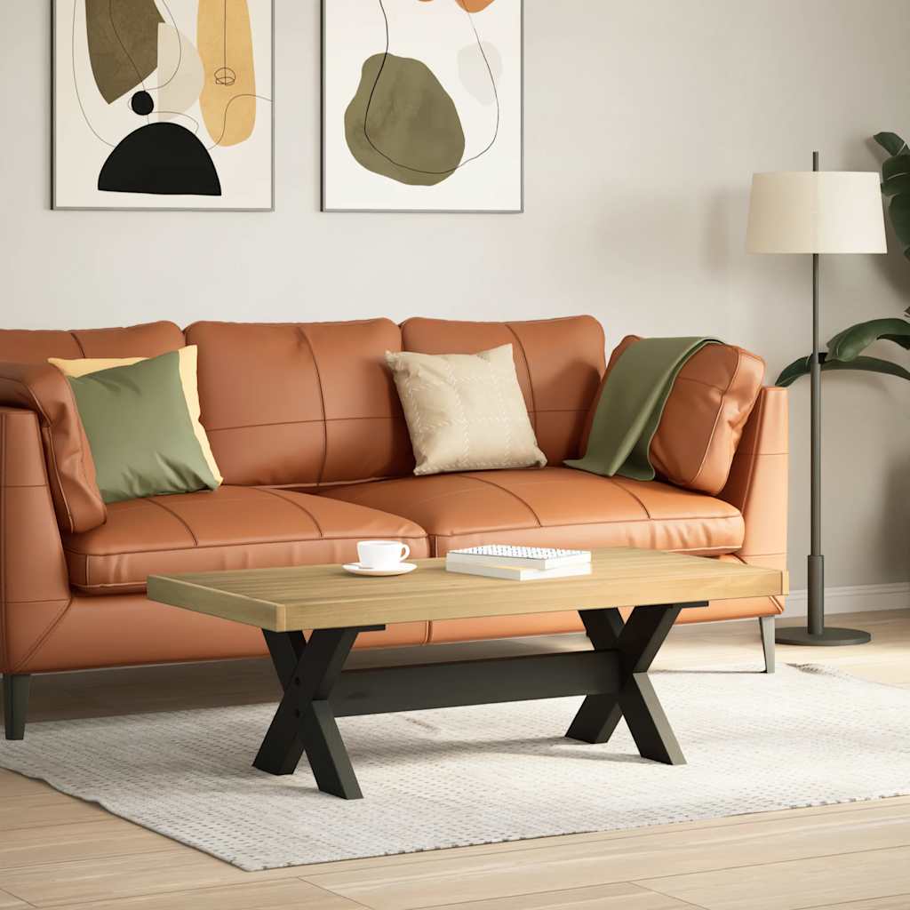 foto del prodotto vidaxl tavolino noain gambe a forma di x 120x60x40cm in legno massello