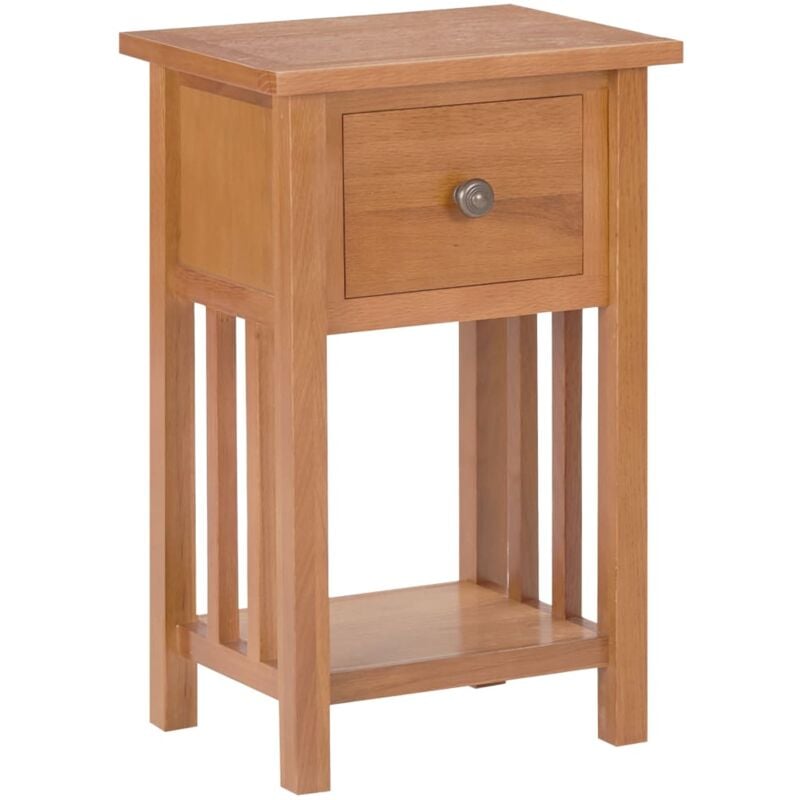 foto del prodotto vidaxl tavolino portariviste con cassetto 35x27x55 cm legno di rovere