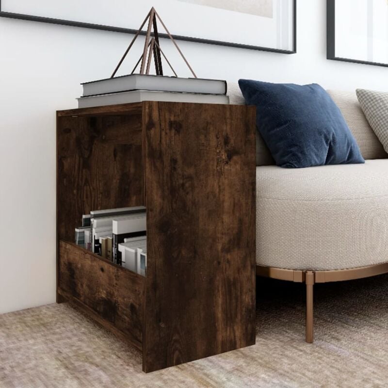 foto del prodotto vidaxl tavolino rovere fumo 50x26x50 cm in legno multistrato