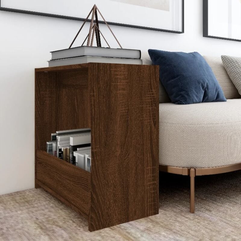 foto del prodotto vidaxl tavolino rovere marrone 50x26x50 cm in legno multistrato