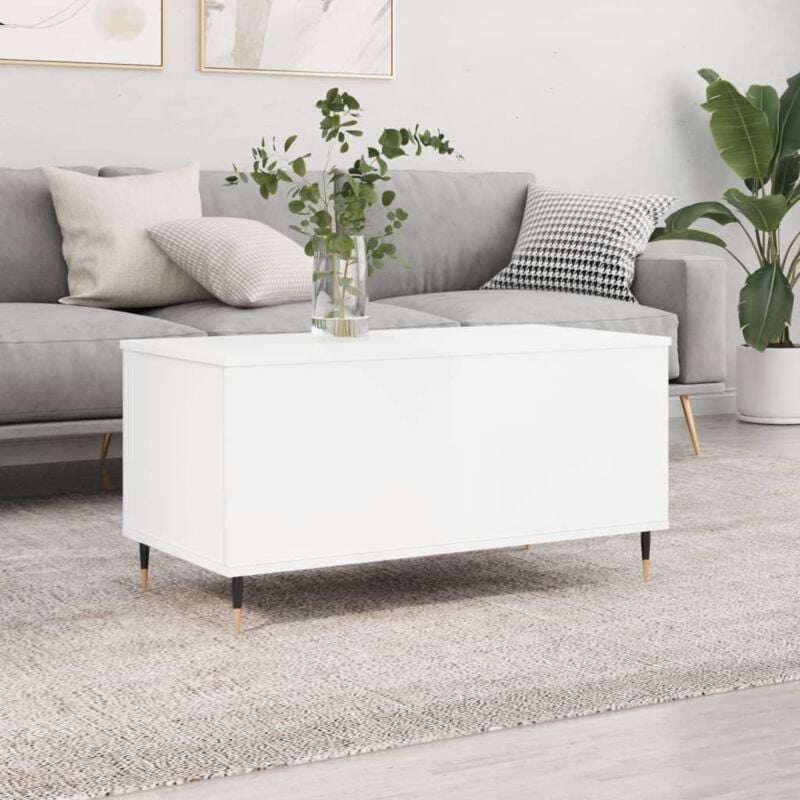 foto del prodotto vidaxl tavolino salotto bianco lucido 90x44,5x45 cm legno multistrato