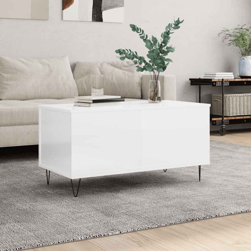 foto del prodotto vidaxl tavolino salotto bianco lucido 90x44,5x45 cm legno multistrato