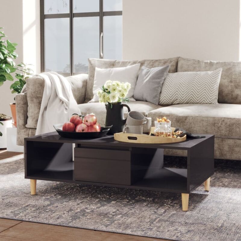 foto del prodotto vidaxl tavolino salotto grigio lucido 103,5x60x35cm legno multistrato