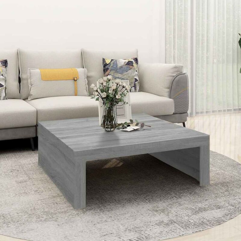 foto del prodotto vidaxl tavolino salotto grigio sonoma 100x100x35 cm legno multistrato