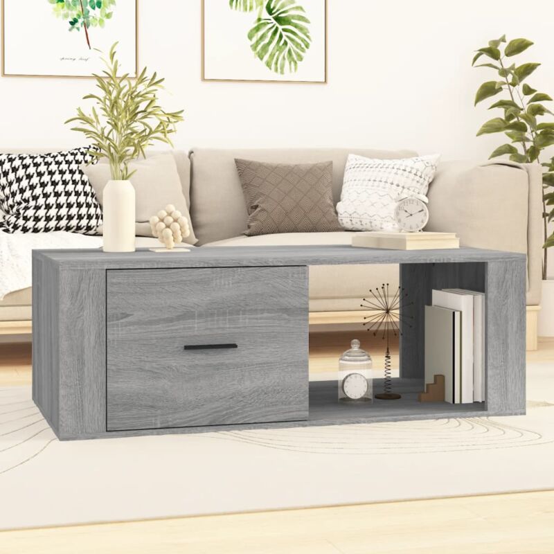 foto del prodotto vidaxl tavolino salotto grigio sonoma 100x50,5x35 cm legno multistrato