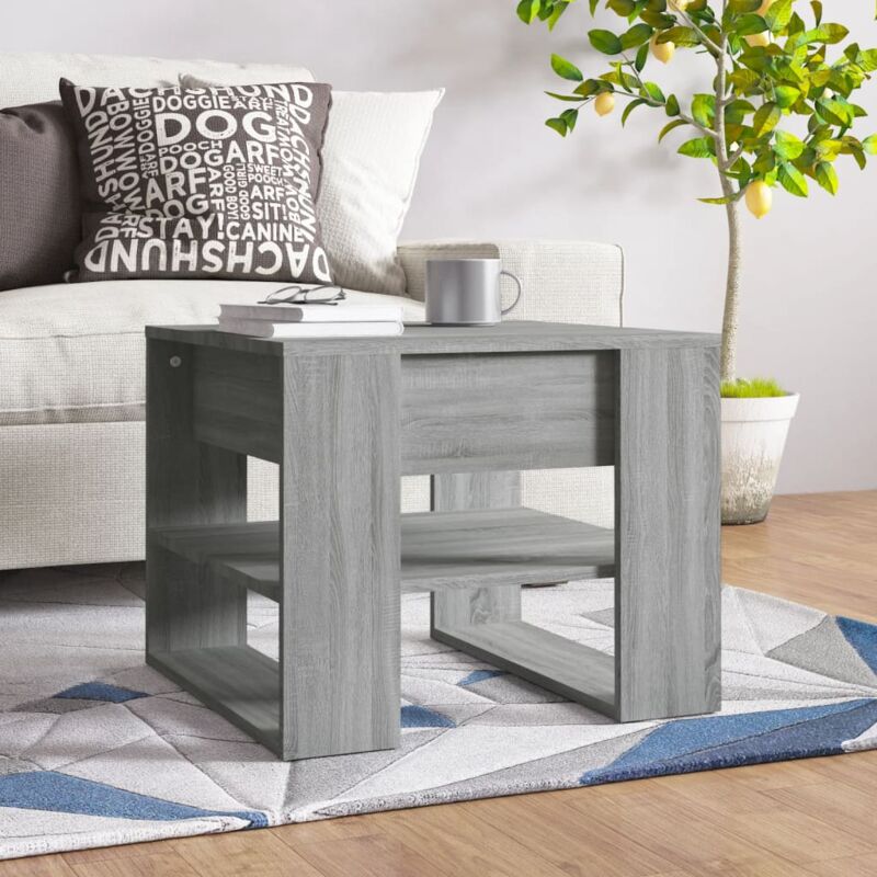 foto del prodotto vidaxl tavolino salotto grigio sonoma 55,5x55x45 cm legno multistrato
