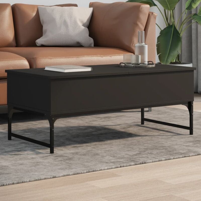 foto del prodotto vidaxl tavolino salotto nero 100x50x40 cm legno multistrato e metallo