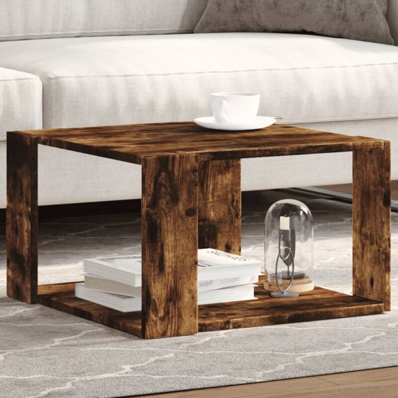 foto del prodotto vidaxl tavolino salotto rovere fumo 51,5x51,5x30cm legno multistrato