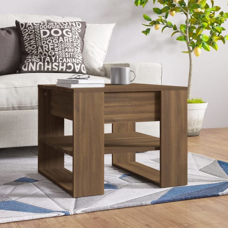 foto del prodotto vidaxl tavolino salotto rovere marrone 55,5x55x45 cm legno multistrato