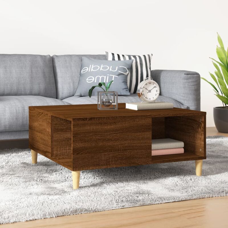 foto del prodotto vidaxl tavolino salotto rovere marrone 80x80x36,5 cm legno multistrato