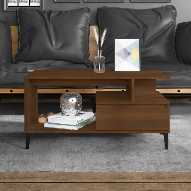 foto del prodotto vidaxl tavolino salotto rovere marrone 90x49x45 cm legno multistrato