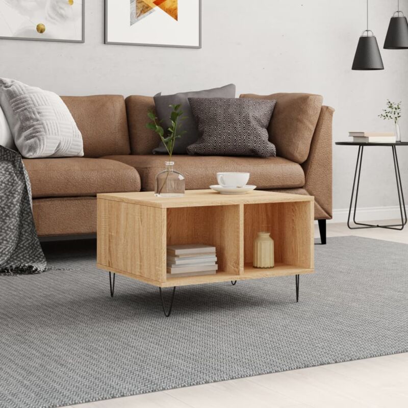 foto del prodotto vidaxl tavolino salotto rovere sonoma 60x50x36,5 cm legno multistrato
