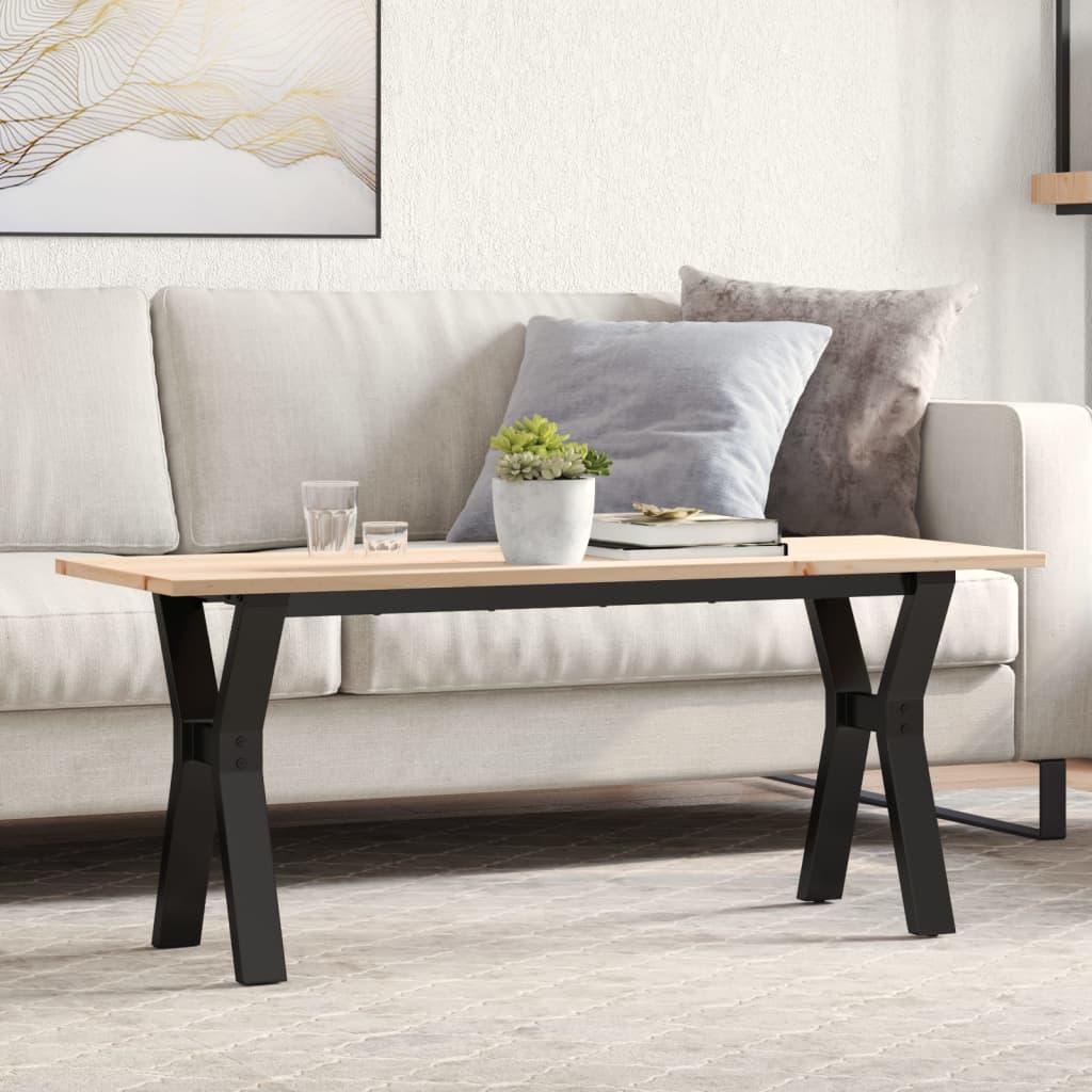 foto del prodotto vidaxl tavolino salotto telaio a y 110x40x45 cm legno pino e acciaio