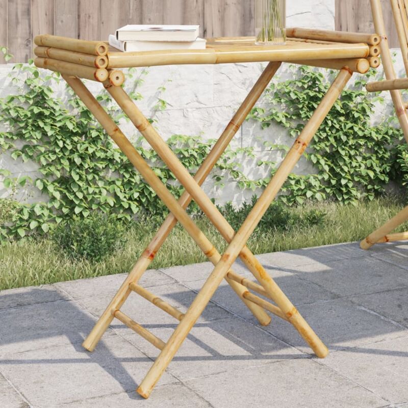 foto del prodotto vidaxl tavolino vassoio pieghevole 70,5x42,5x80 cm in bamb 