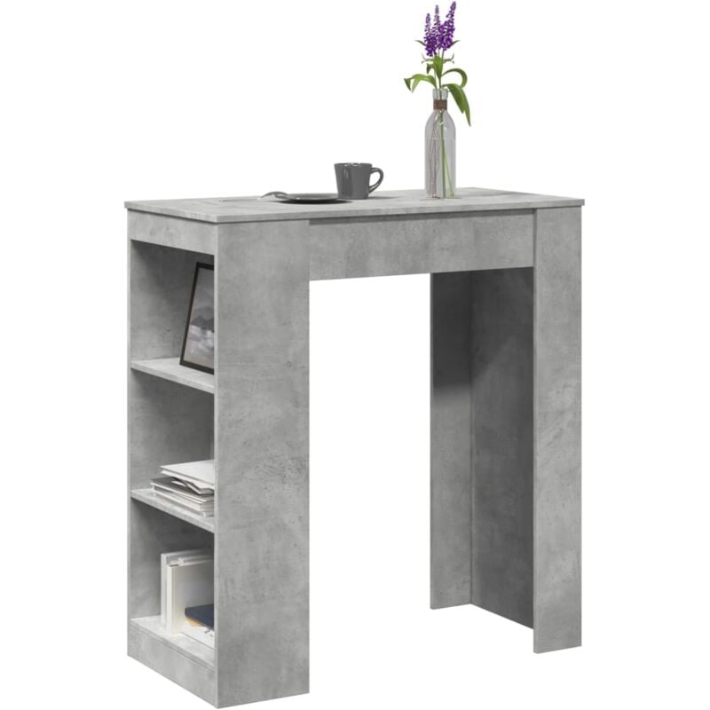 foto del prodotto vidaxl tavolo bar con rastrelliera grigio 95x47x103,5 cm multistrato 343421