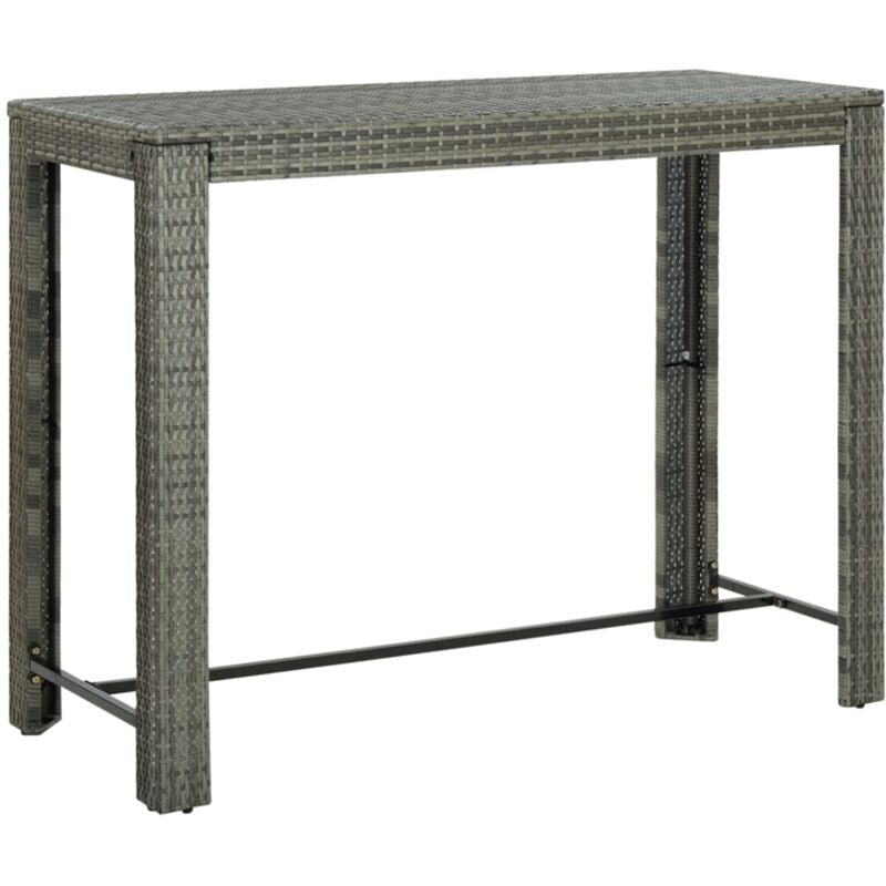 foto del prodotto vidaxl tavolo bar da giardino grigio 140,5x60,5x110,5 cm in polyrattan